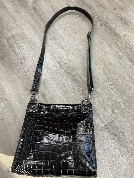 Hammitt Purse black croco silver stud crossbody