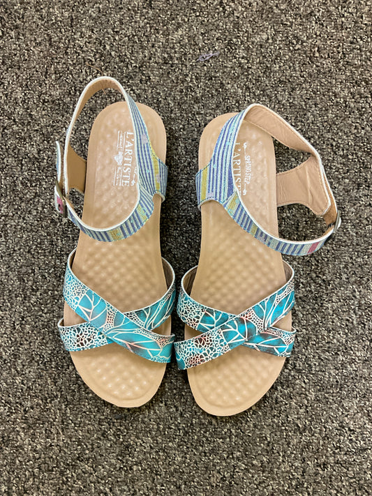 L'Artiste 10 Light blue Sandals wedge cork sole