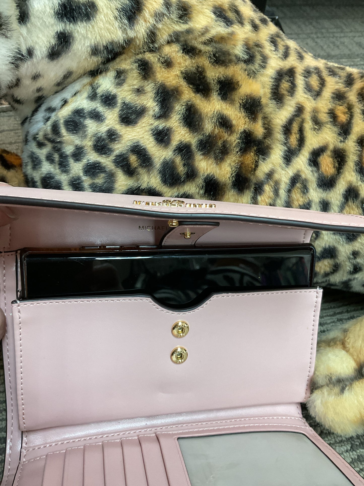 Michael Kors Wallet full size flap wristlet phone case big phone fits in it