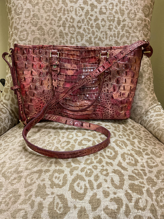 Brahmin Purse mini Asher crossbody pink croco LIKE NEW
