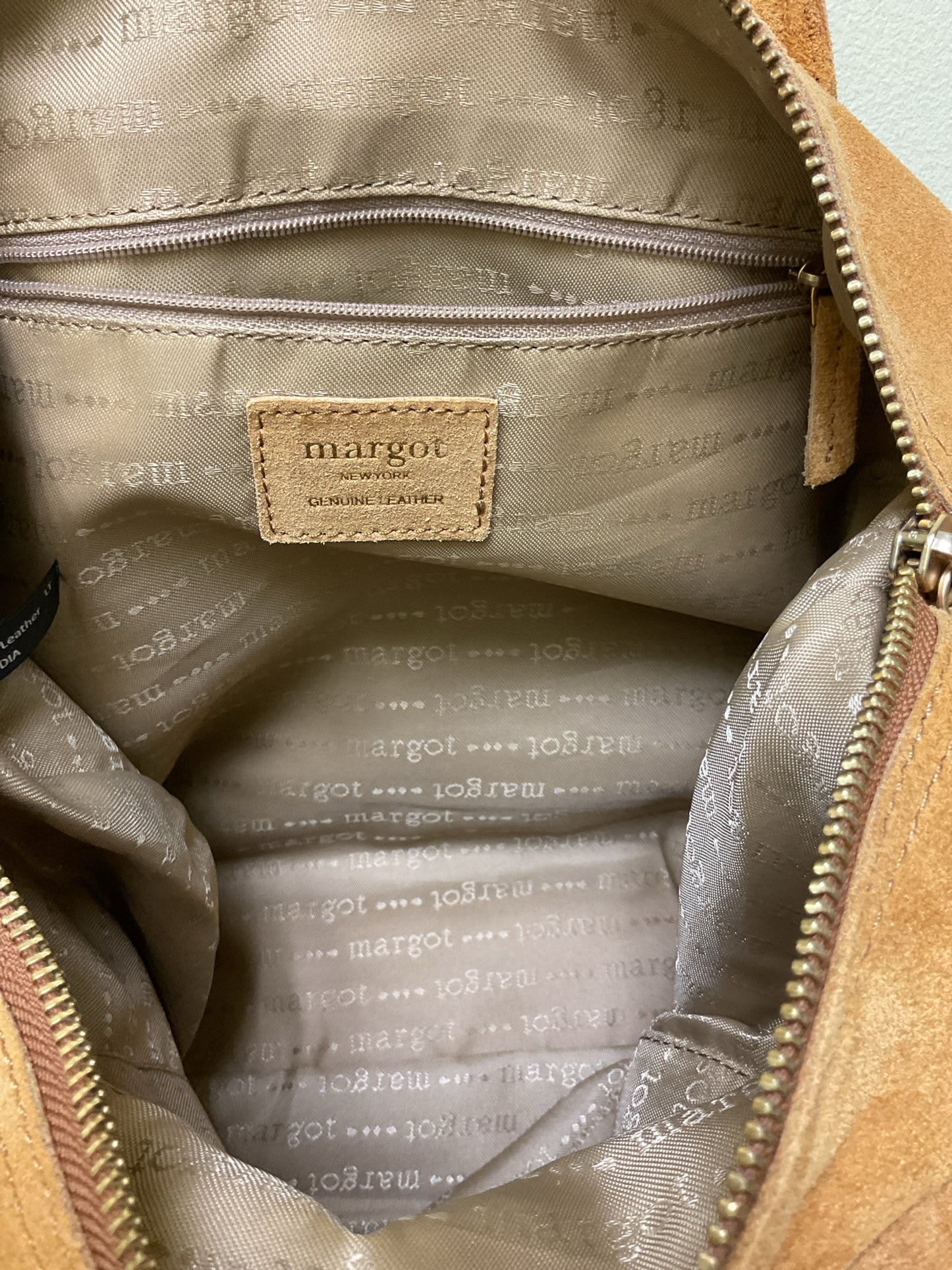 Margot Purse suede zip satchel with crossbody strap