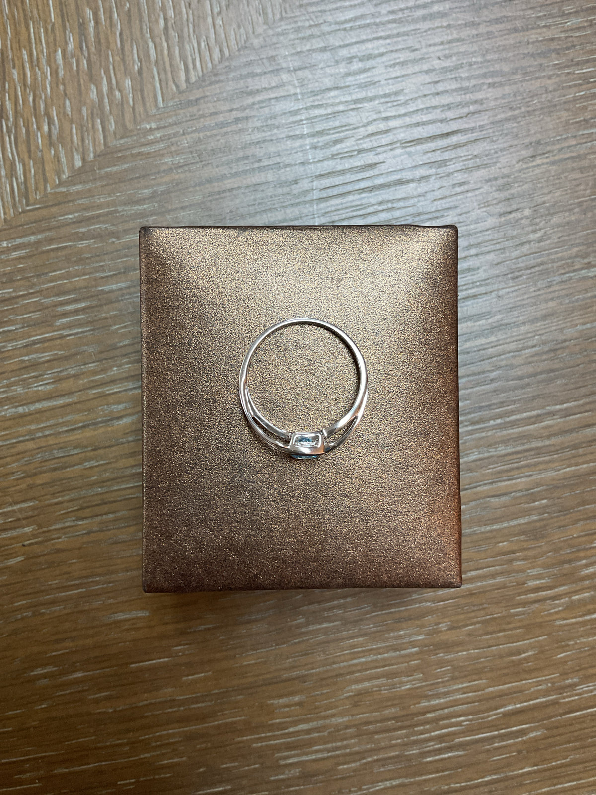 10K Ring new size 9 white gold with blue topaz