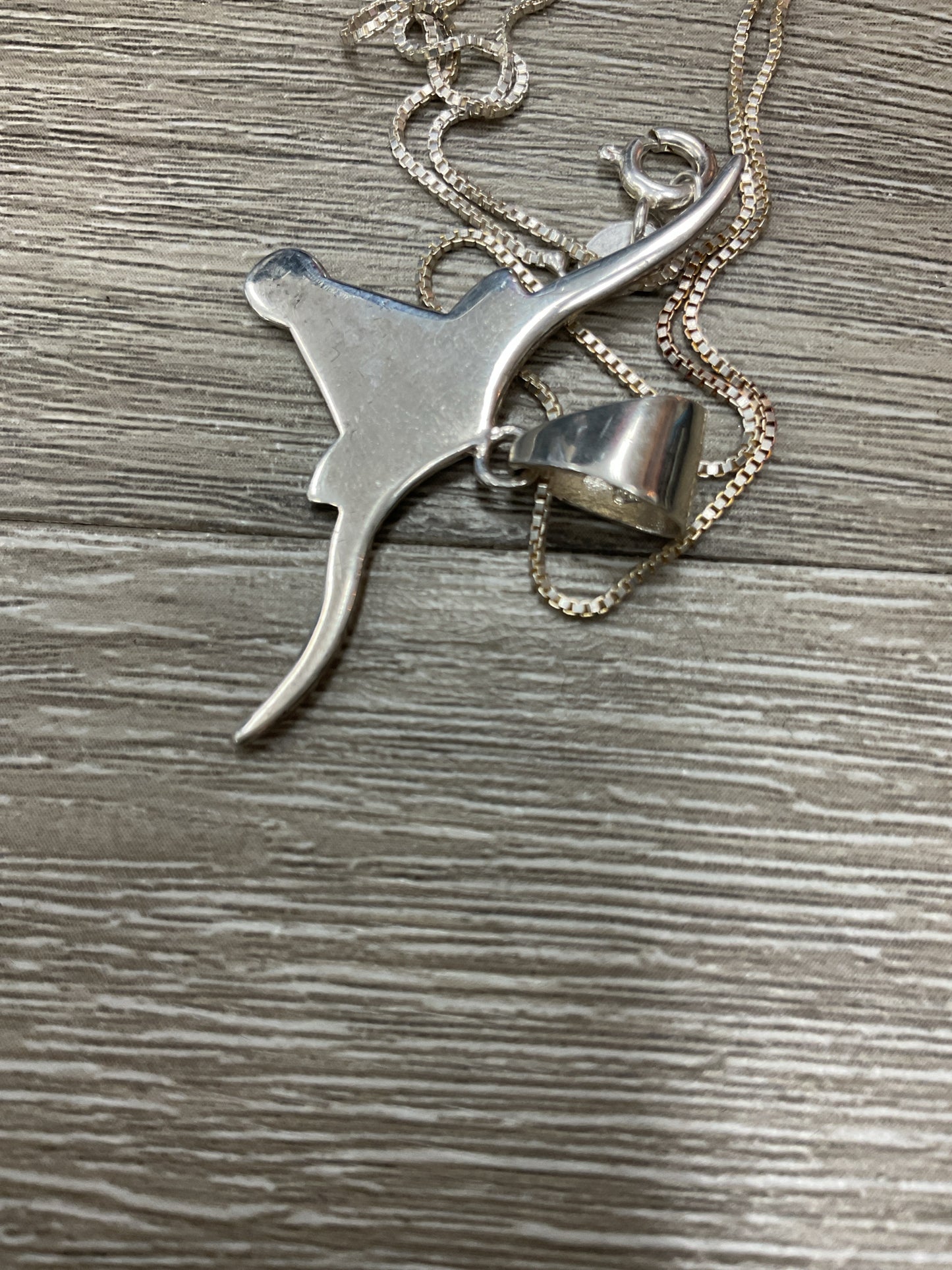 Sterling Silver Necklace Texas Longhorn pendant