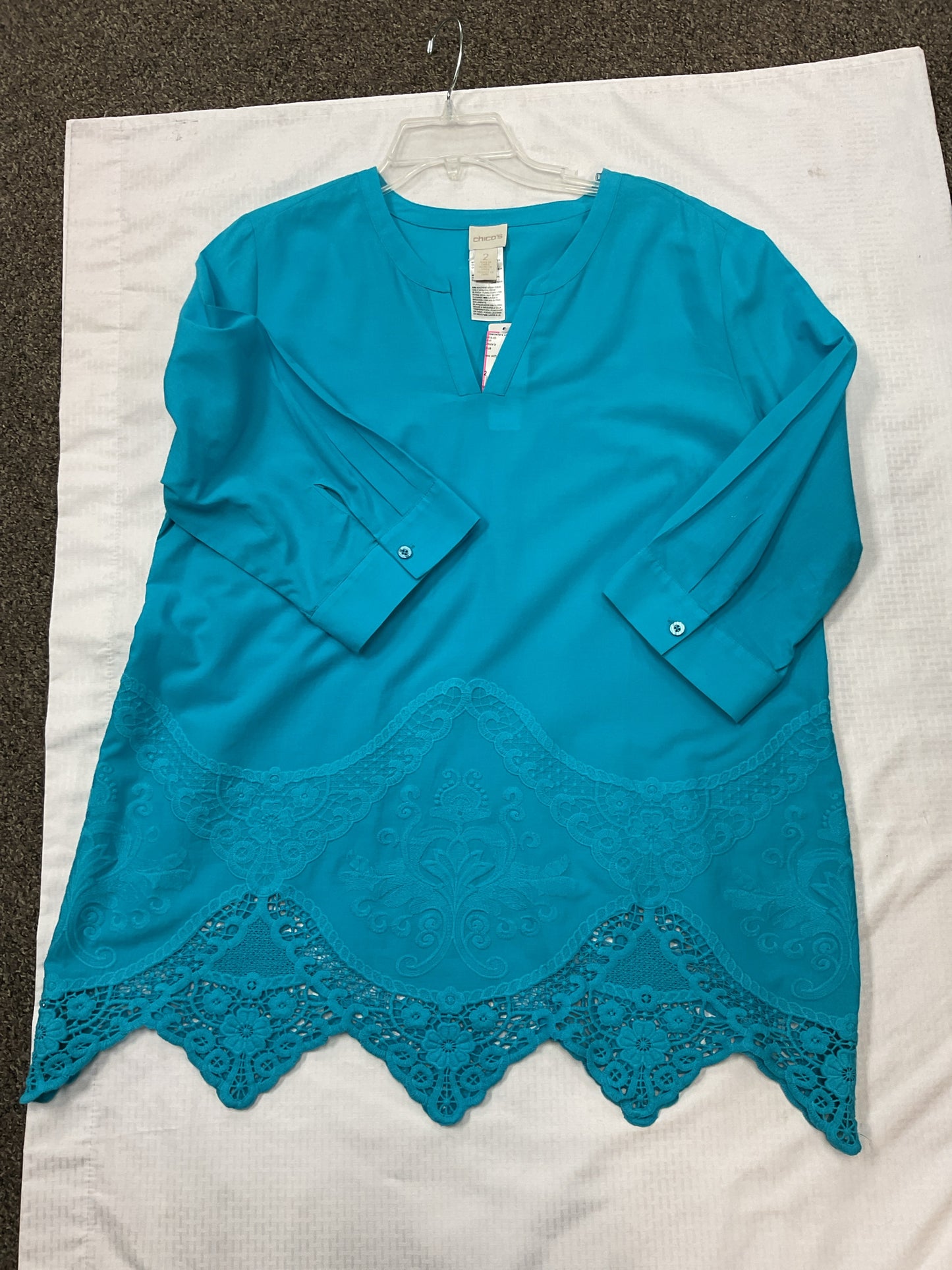 Chico's Size 2 Blue Shirt