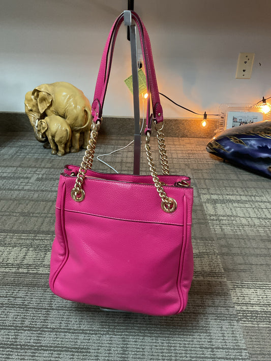 coach Purse C8315 Cammie Chain Bucket Handbag Pebble Leather Bold Pink NWT $450