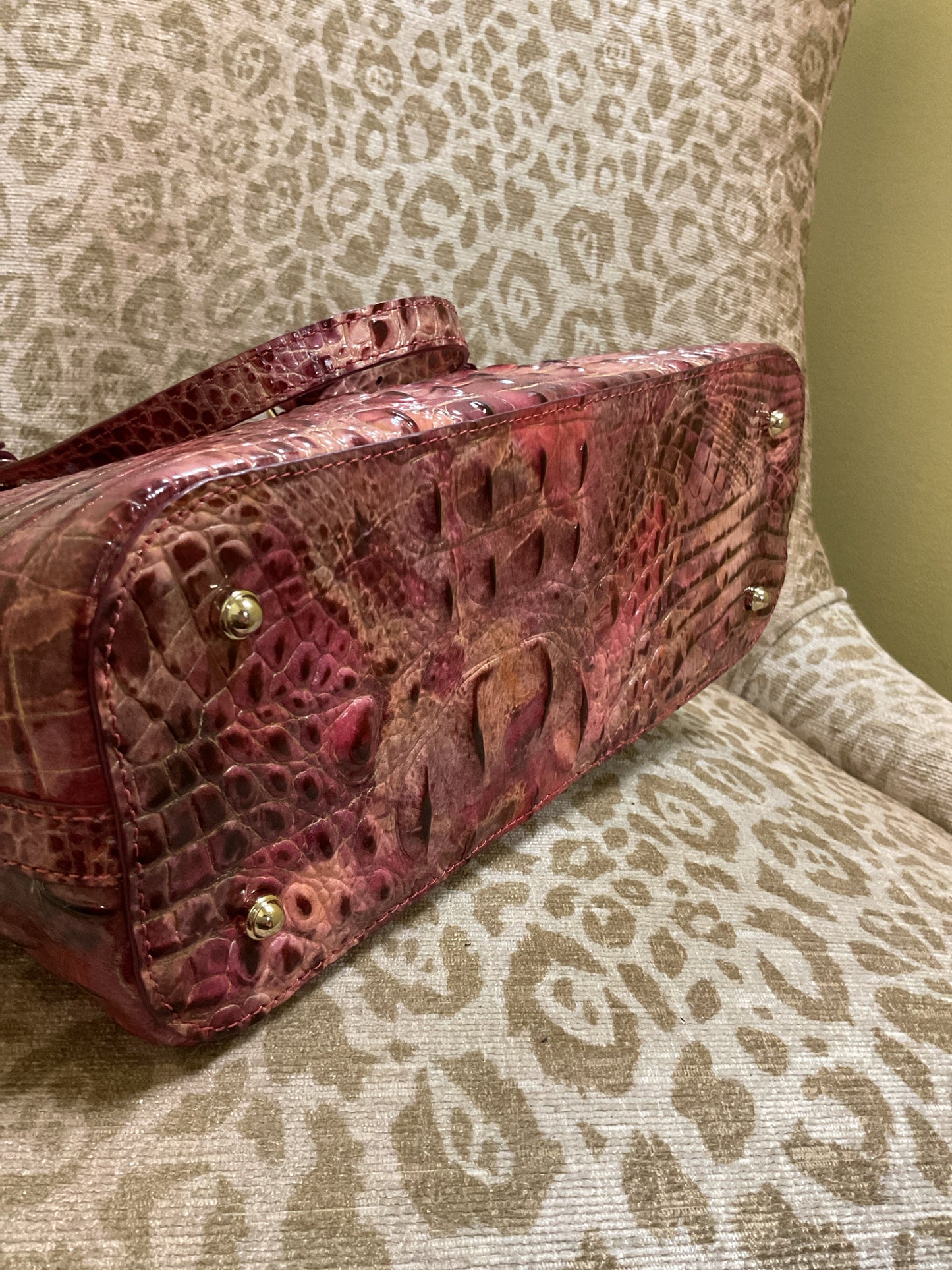 Brahmin Purse mini Asher crossbody pink croco LIKE NEW