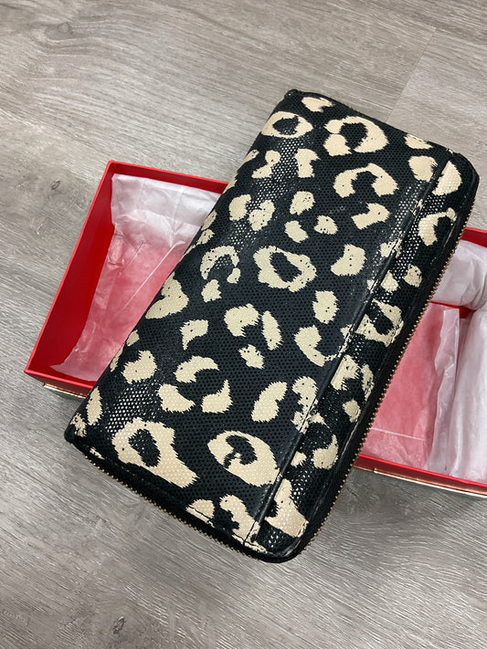 Kate Spade Wallet coated fabric zip around full size leopard