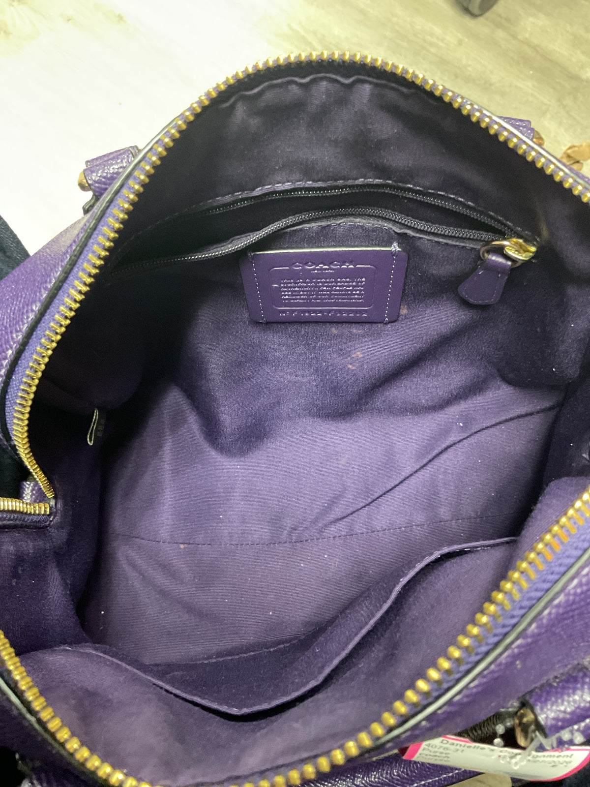 coach Purse purple Mini Bennett Satchel Crossgrain Leather Handbag Bag