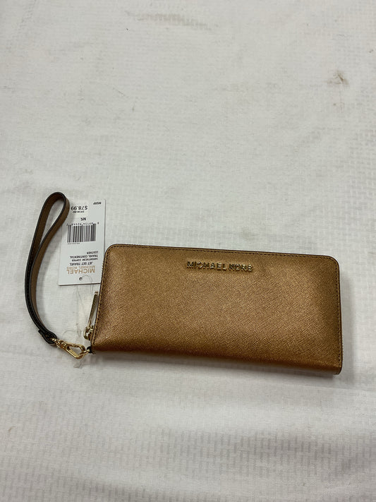 Michael Kors Wallet NWT zip around bronze metallic wristlet