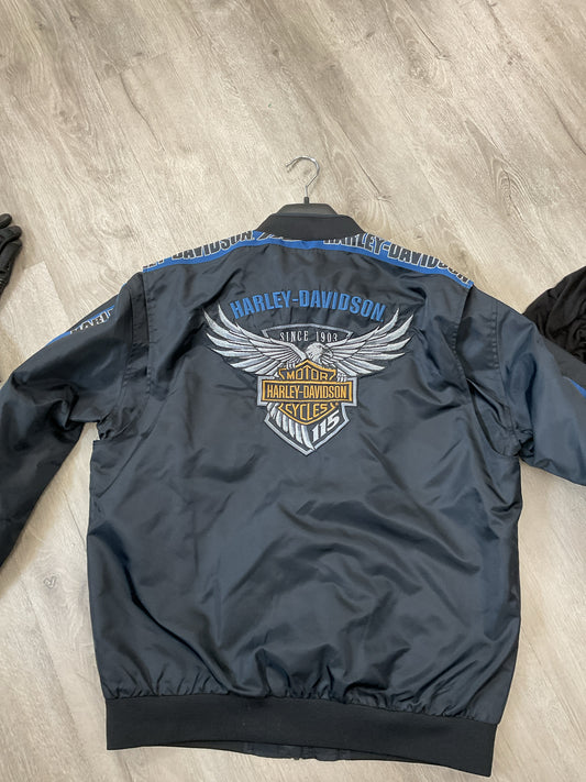 Harley Davidson Black Size M Jacket 115 years zip nylon mens