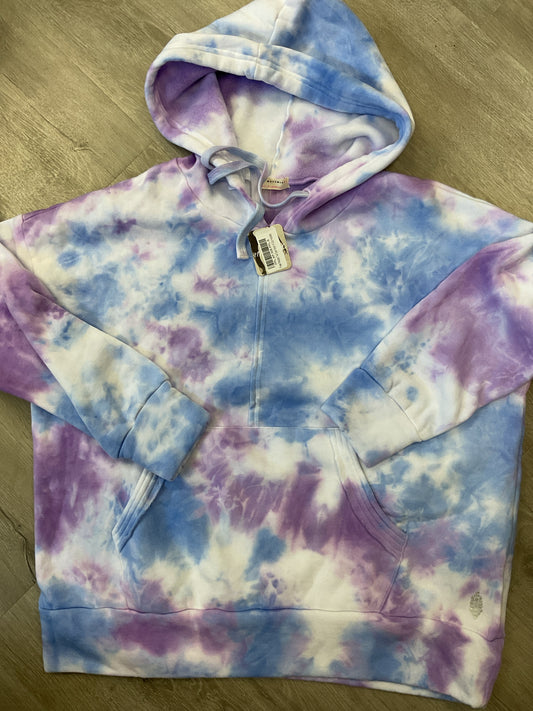 FREE PEOPLE Size S tie dye Sweatshirt work it out hoodie purple tye die