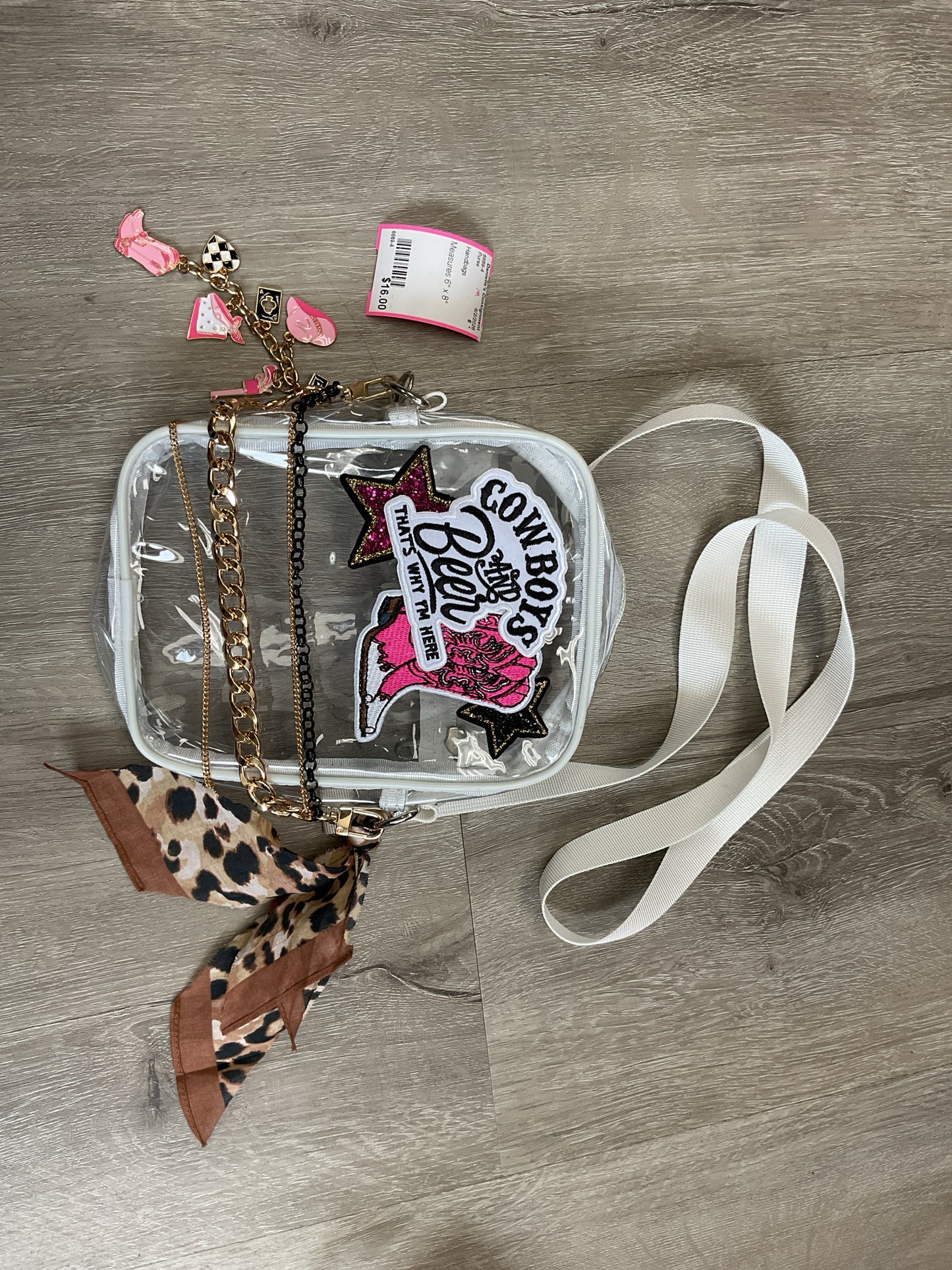Purse Cowboys and beer clear purse