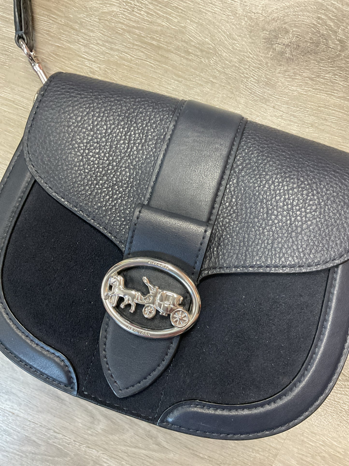 coach Purse Georgie saddle bag crossbody suede and leather