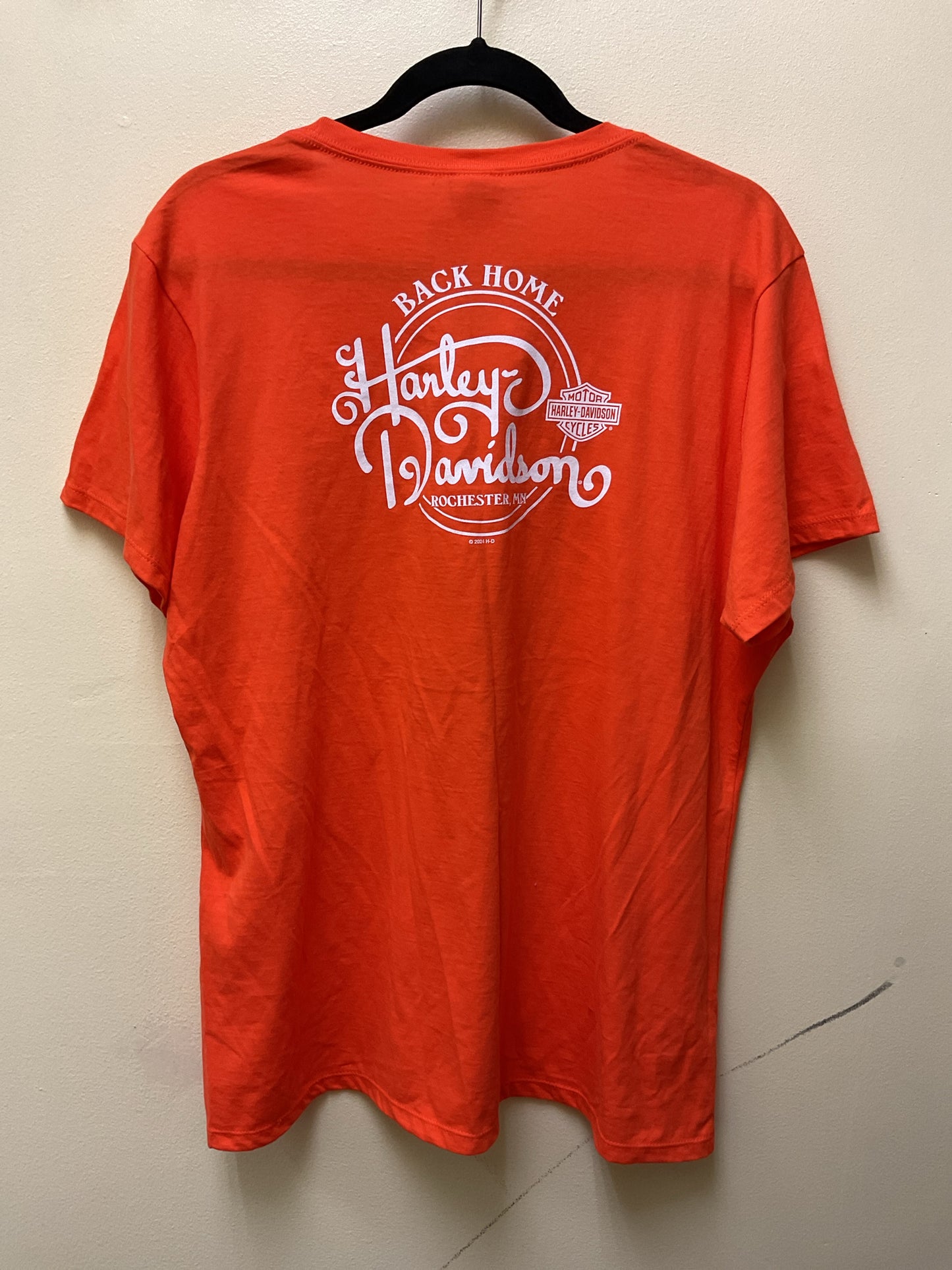 Harley Davidson Size XL Orange Shirt Ladies New