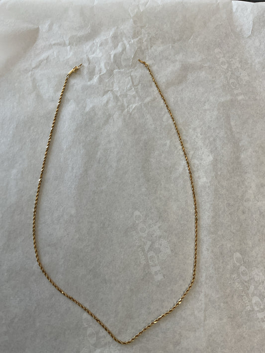14K Necklace 3.9g 17.5" rope chain diamond cut finish
