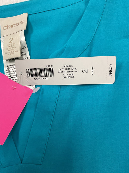 Chico's Size 2 Blue Shirt