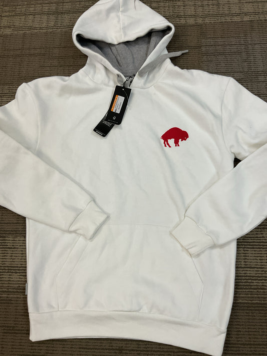 Size M Antigua White Sweatshirt New Men's NFL hoodie Red Buffalo Bills DEFECT