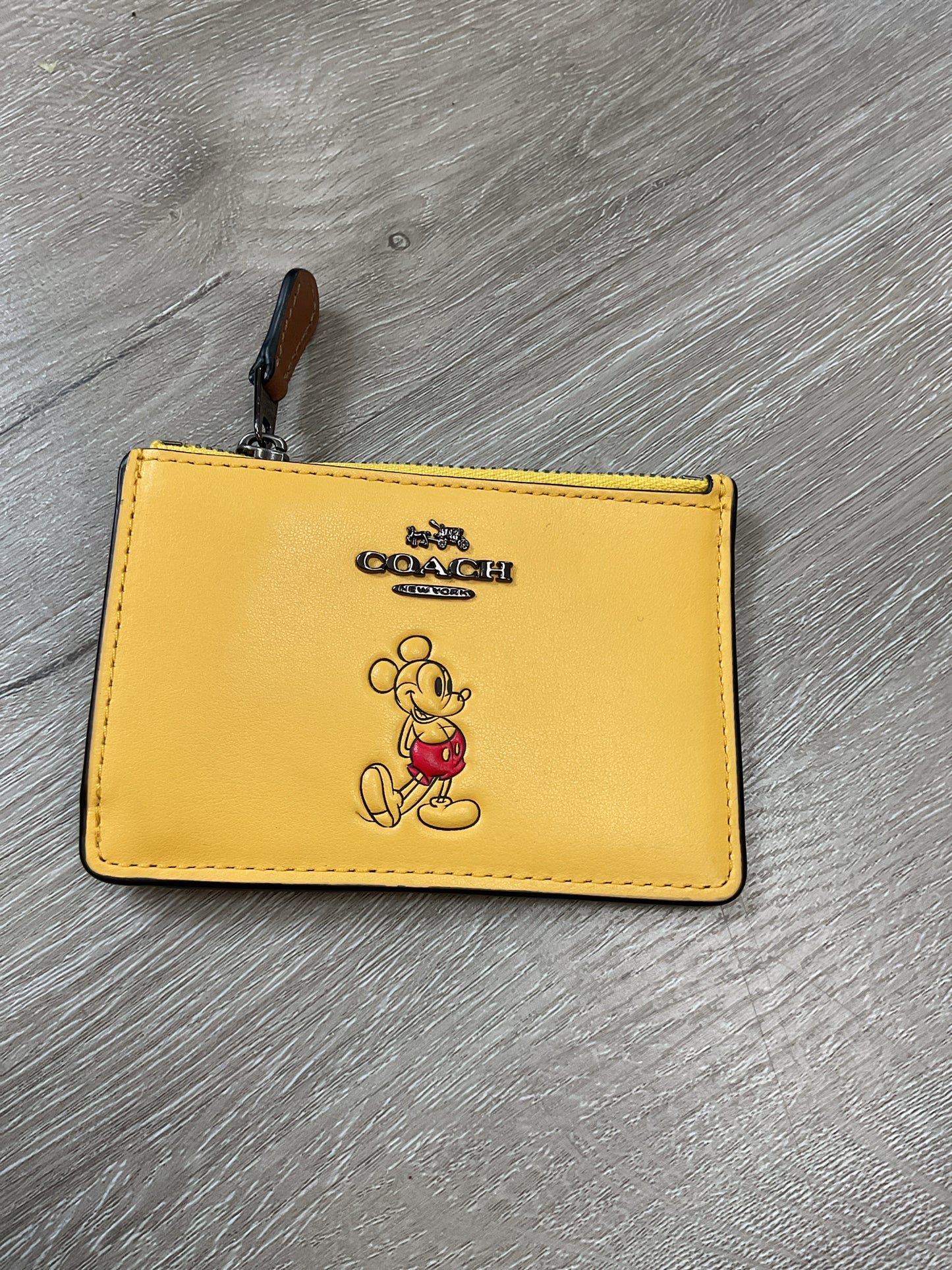 coach Wallet zip card holder Mickey Mouse