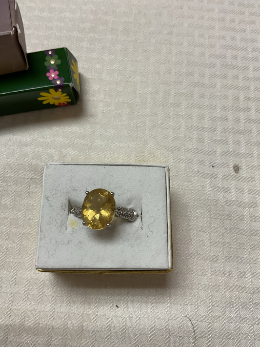 925 Sterling Ring citrine size 7