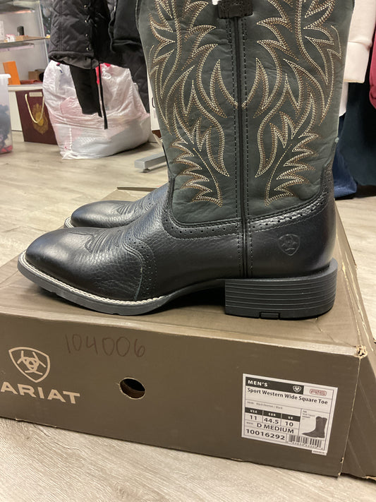 11 Ariat Black Boots Sport Western Wide square Toe