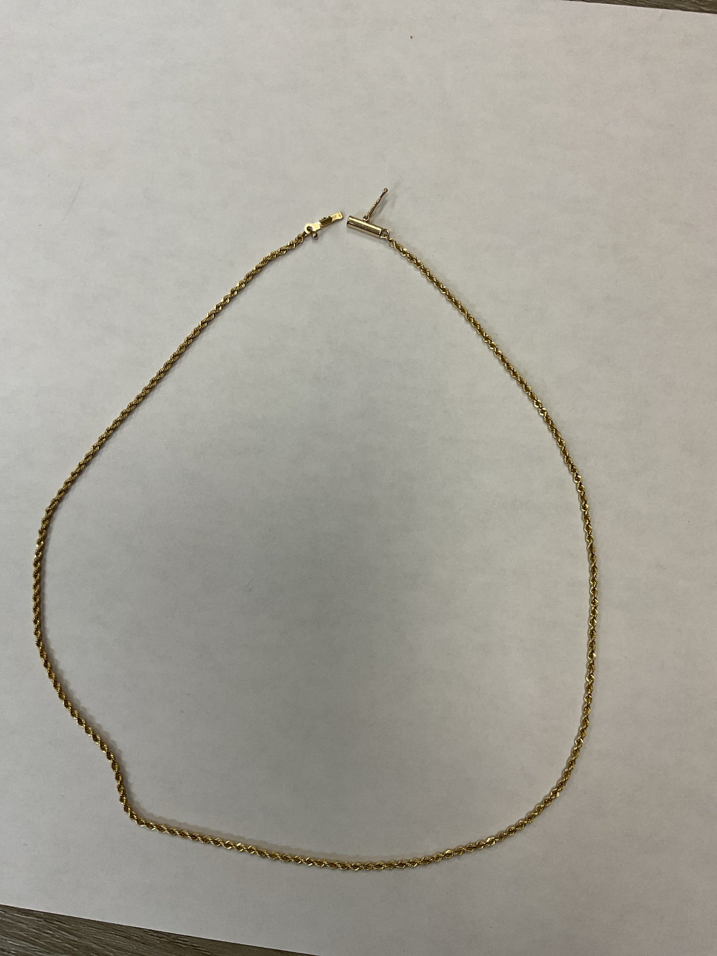 14K Necklace 16" rope twist 3.9g