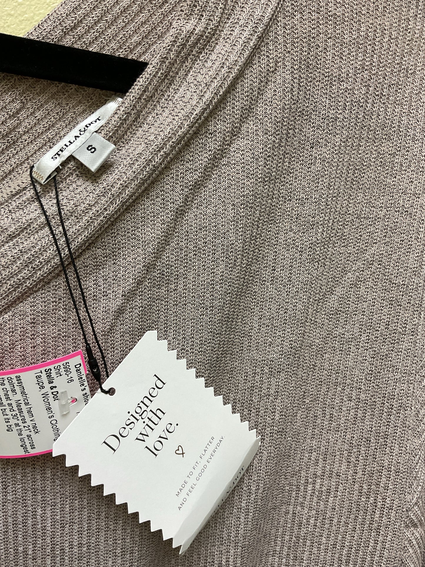 Stella & Dot Size S Taupe Shirt NWT assymetrical oversized small