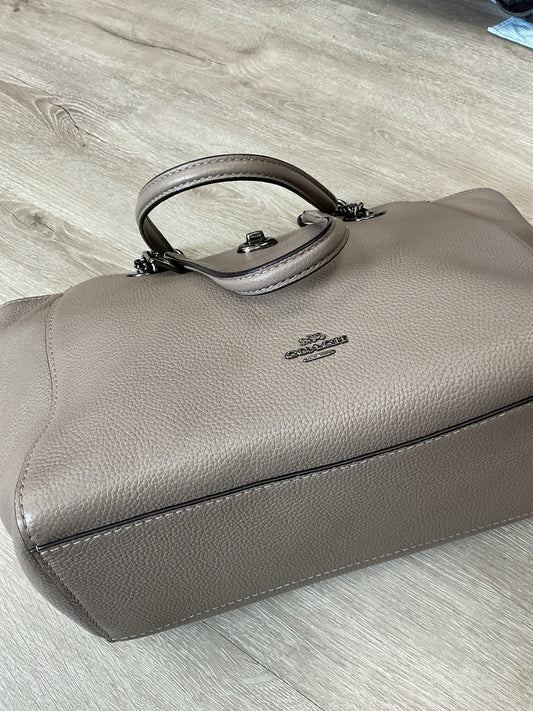 coach Purse 57107 Turnlock Tote 27 Pebble Leather