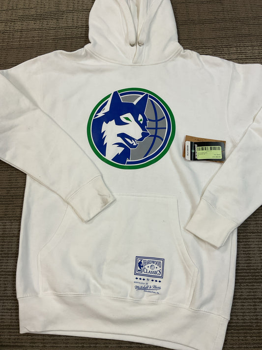 Size M Mitchell White Sweatshirt Men's New Timberwolves hoodie defect