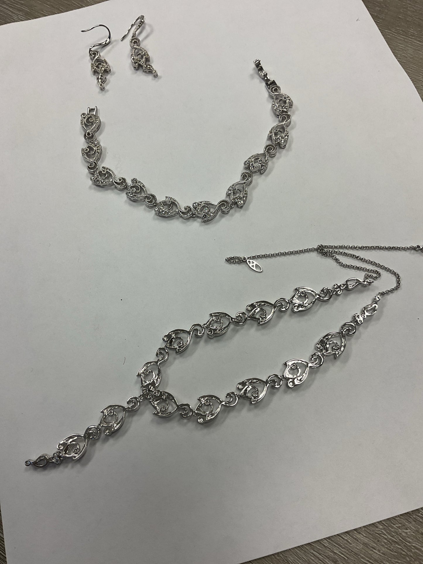 fashion Necklace rhinestone party formal earrings and bracelet set