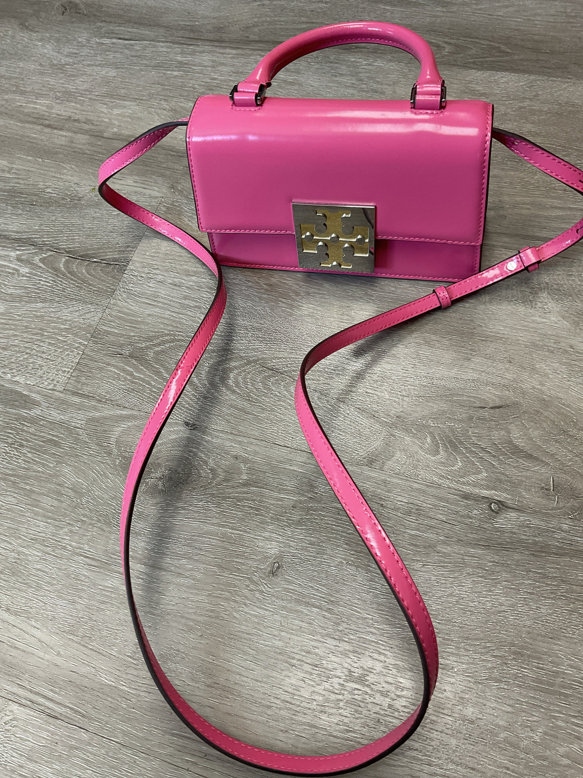 Tory Burch Purse mini bon bon gold & silver logo plate crossbody