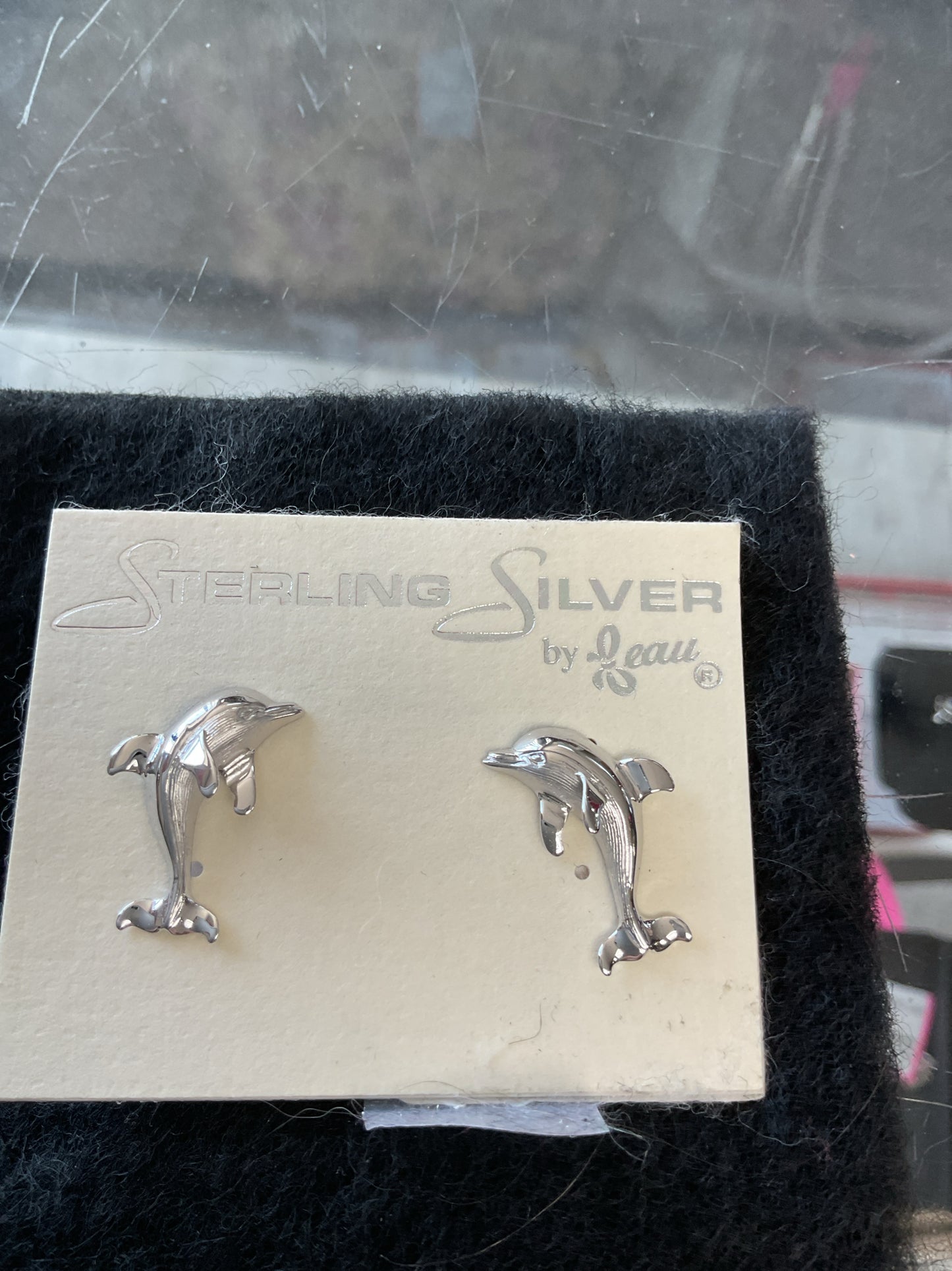 925 Sterling Earrings dolphin stud new