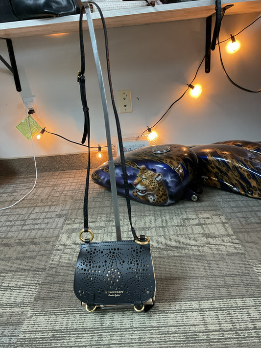 Burberry Purse Baby Bridle perforated Haymarket Check Crossbody