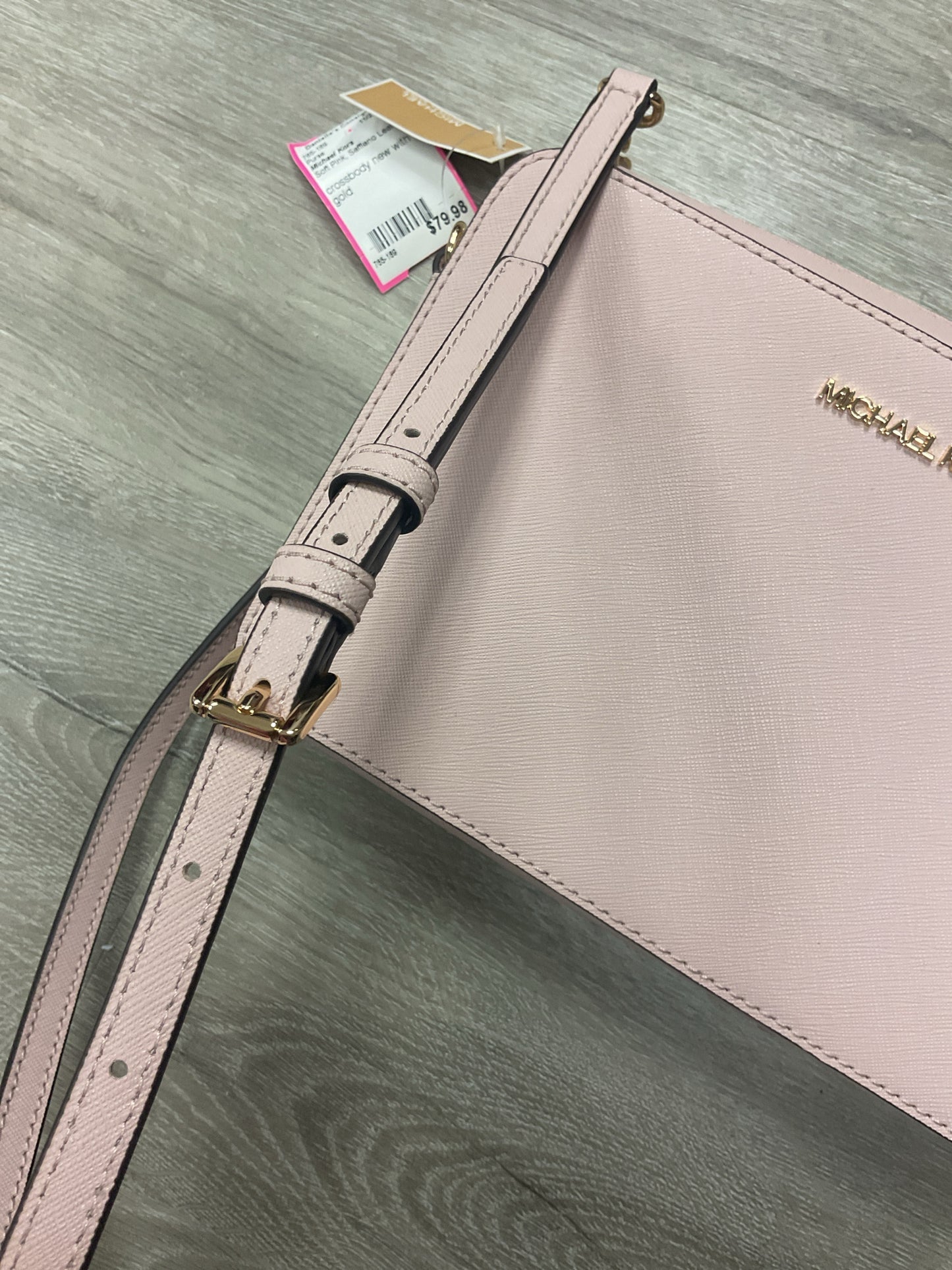 Michael Kors Purse Powder blush jet set crossbody gold hardware NWT
