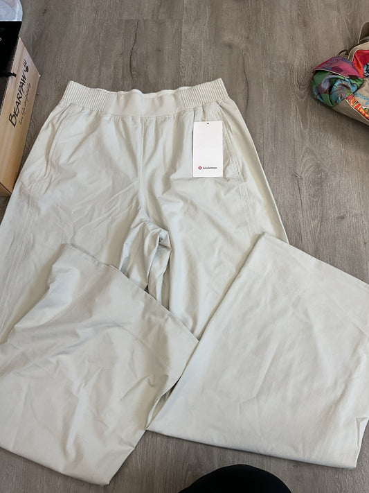 Lululemon Size M Bone Pants stretch woven wide leg high rise pant