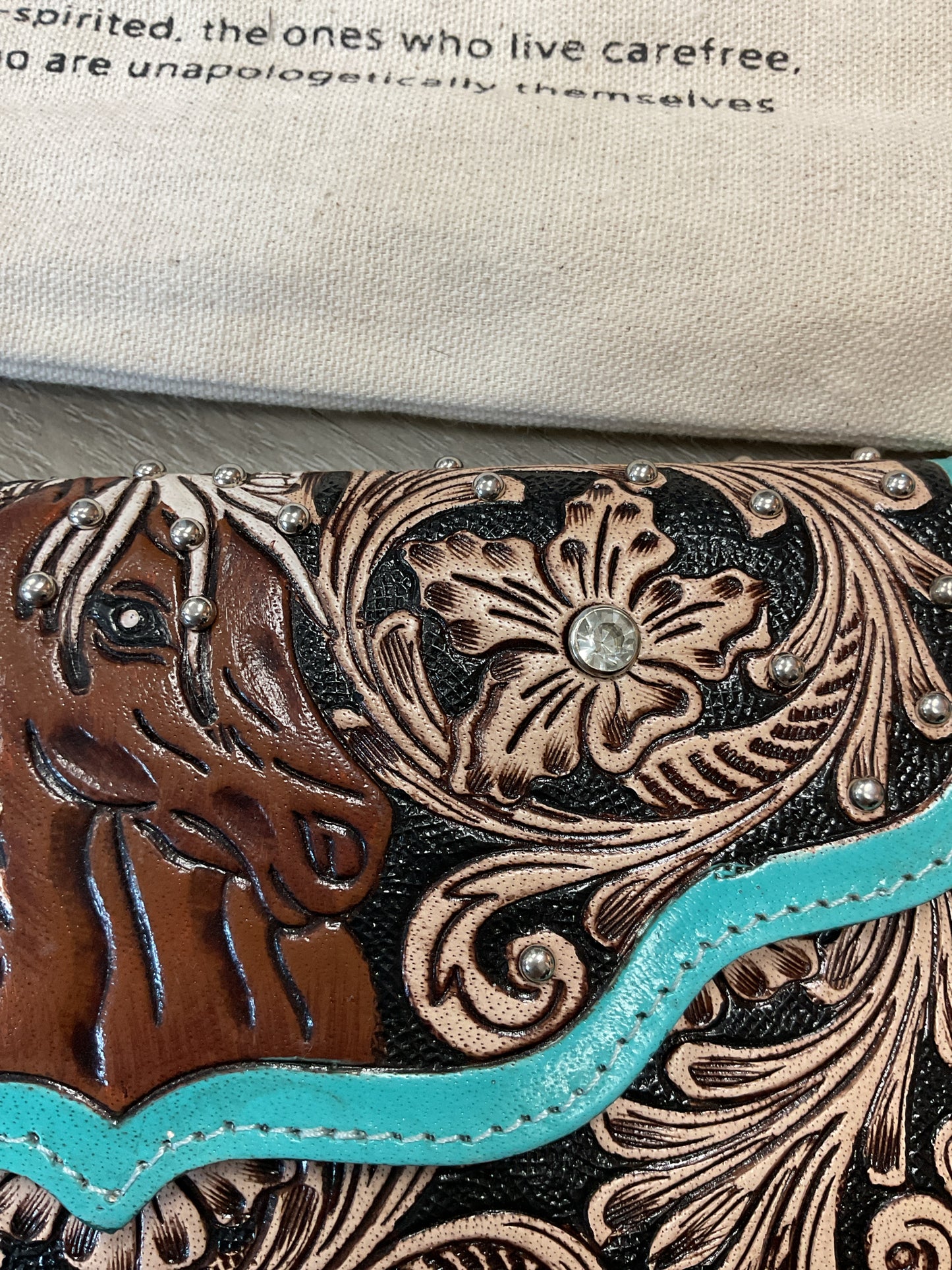 Myra Wallet Sunfire Valley Handtooled Hairon Leather Women’s Wallet HORSE