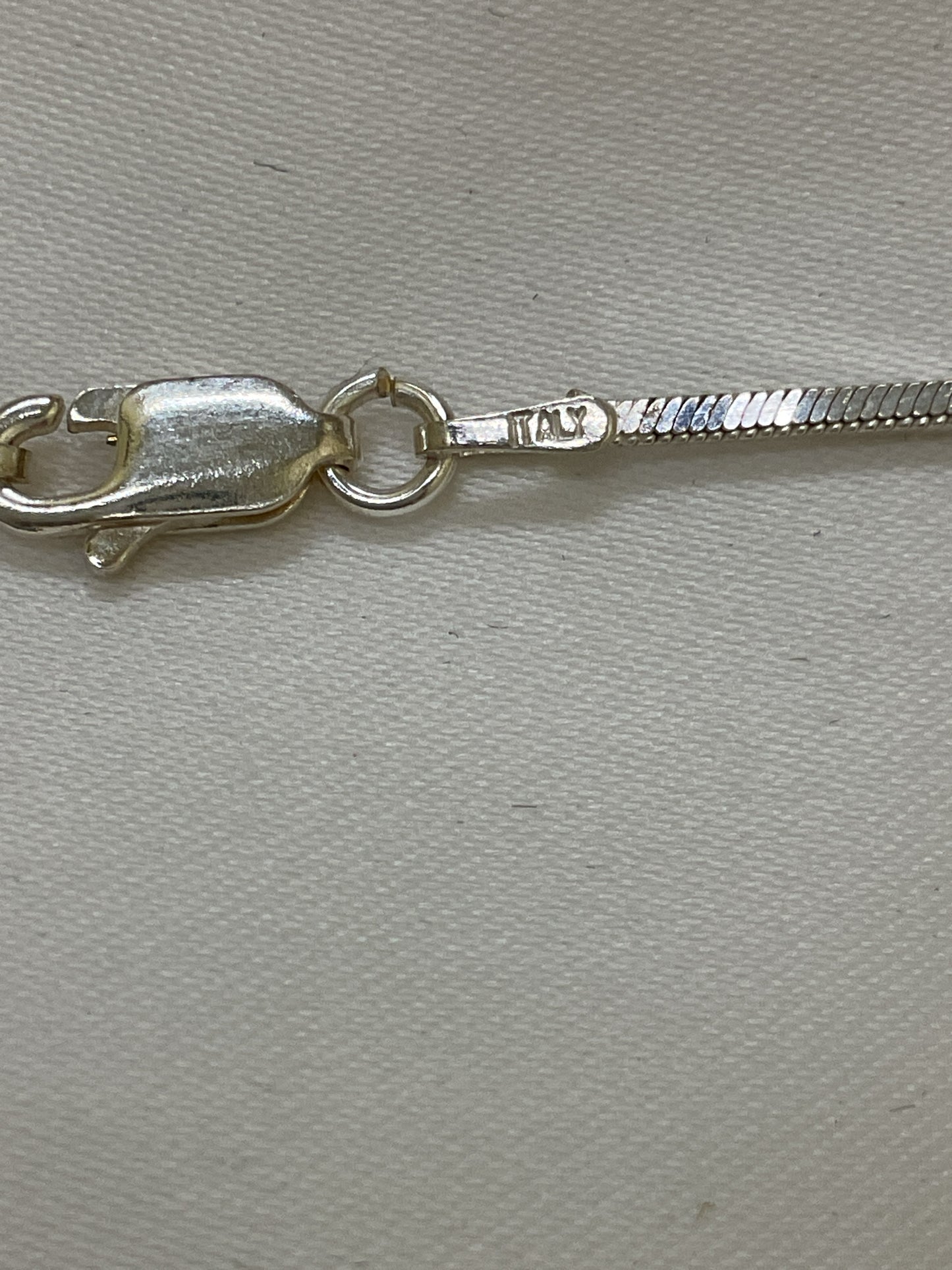 925 Sterling Necklace 19" with non sterling crystal pendant