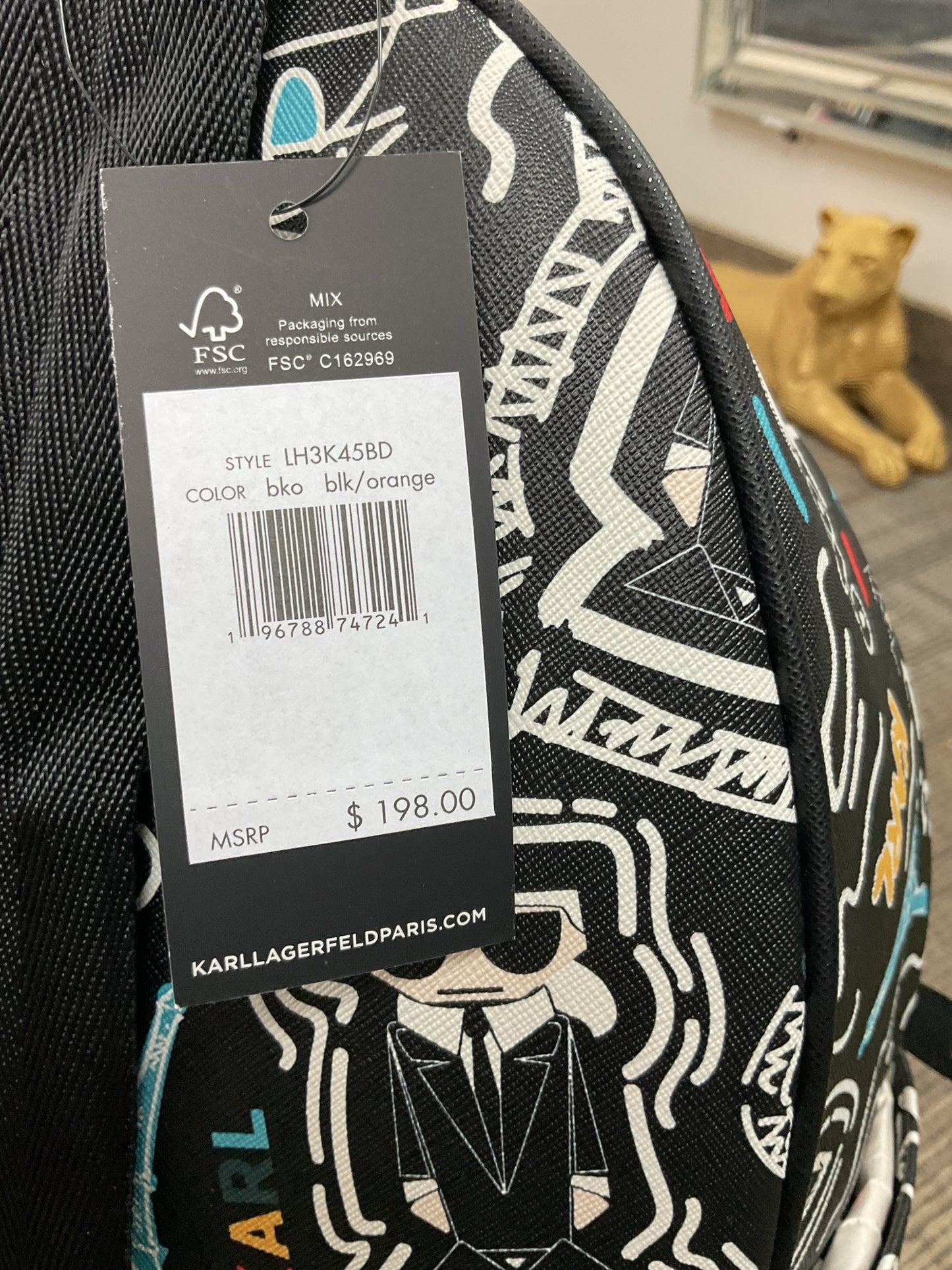 Karl Legerfeld BackPack Paris grafitti print New