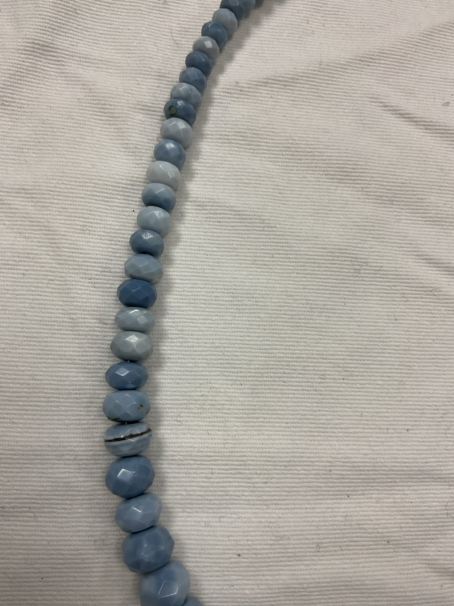 Jay King Necklace shades of blue opal graduated & faceted beads Sterling chain
