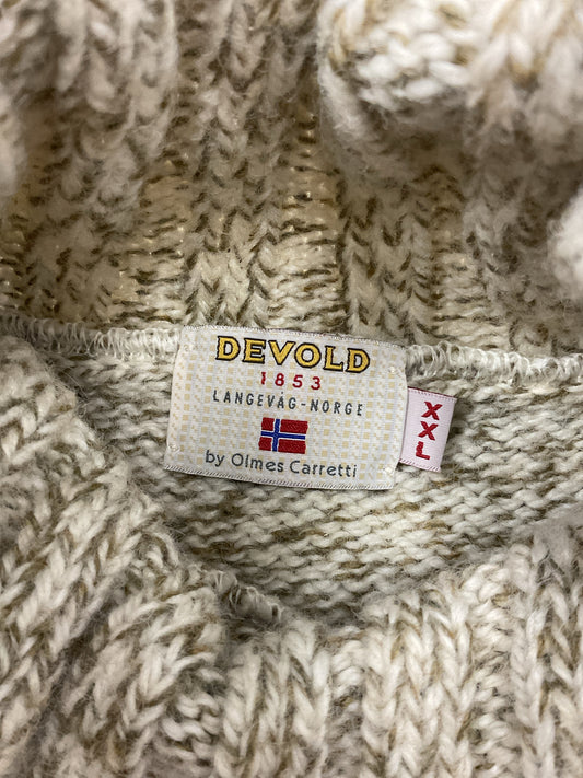 Size XXL Devold Olive Sweater marled Norweigan Pure New Wool turtle neck