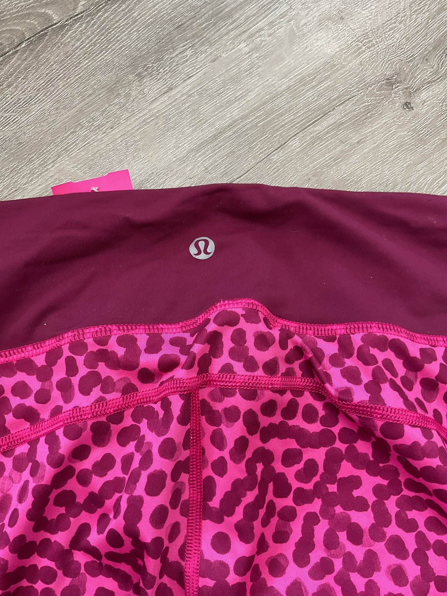 Lululemon Size 8 Pink Pants Run Speed Capri pink leopard