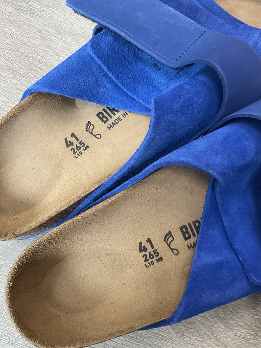 Birkenstock 10 Royal Blue Sandals Kyoto Nubuck suede ladies NWOB