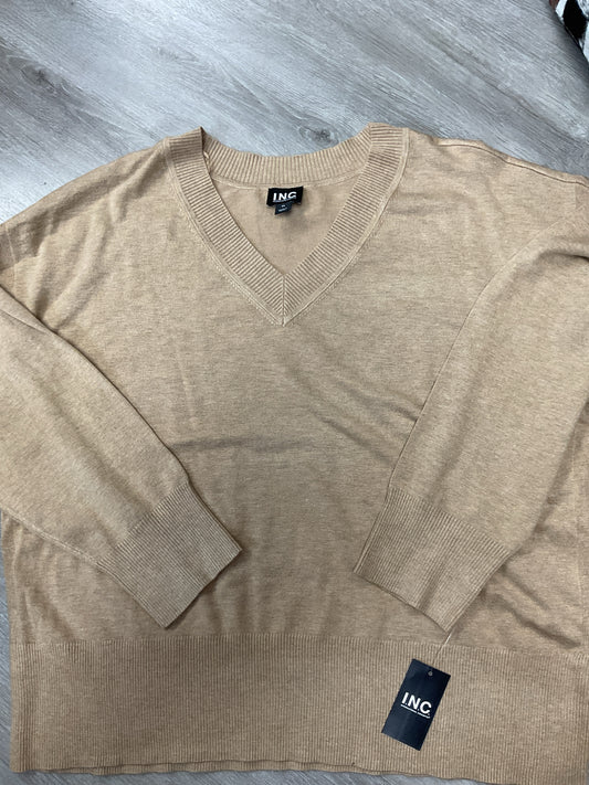 INC Size XL Warm Walnut Sweater NWT knit V neck