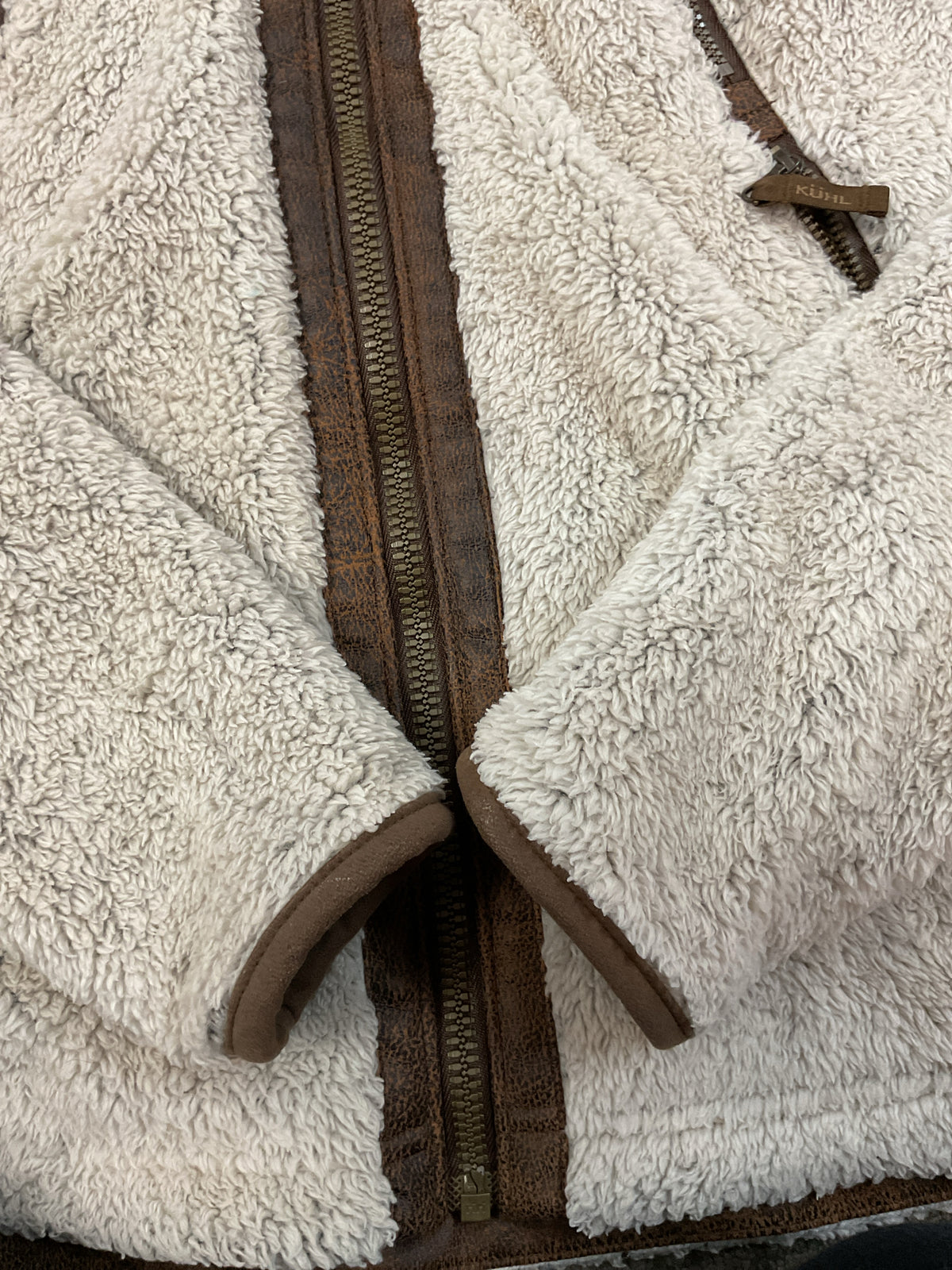 KUHL Size S Beige jacket Fleece zip with hood ladies