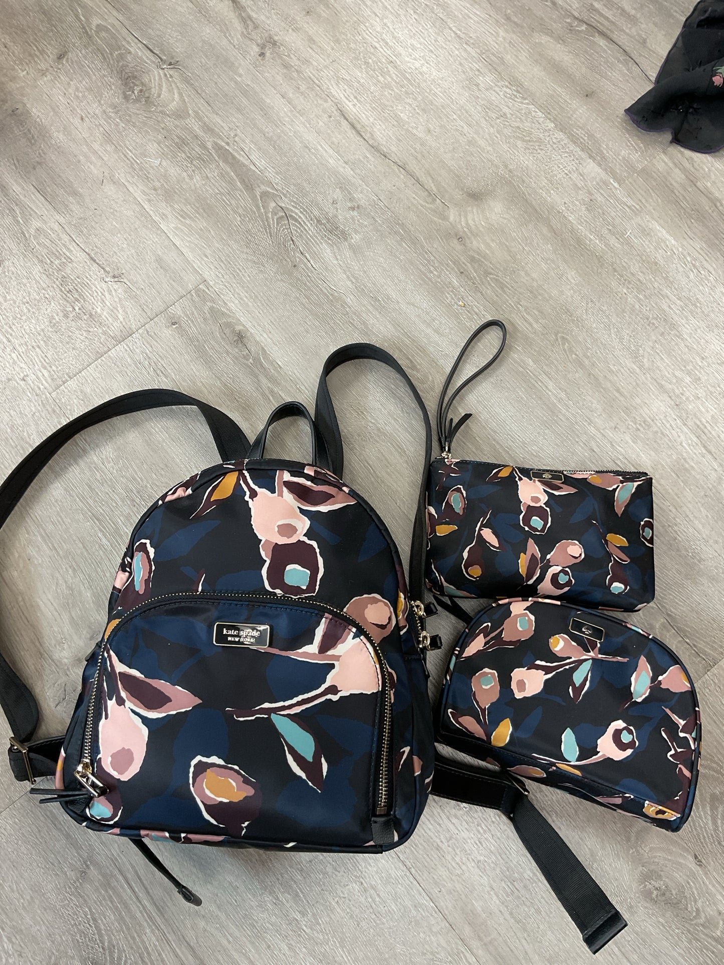 Kate Spade Backpack Dawn medium Vebrant paper rose floral nylon set