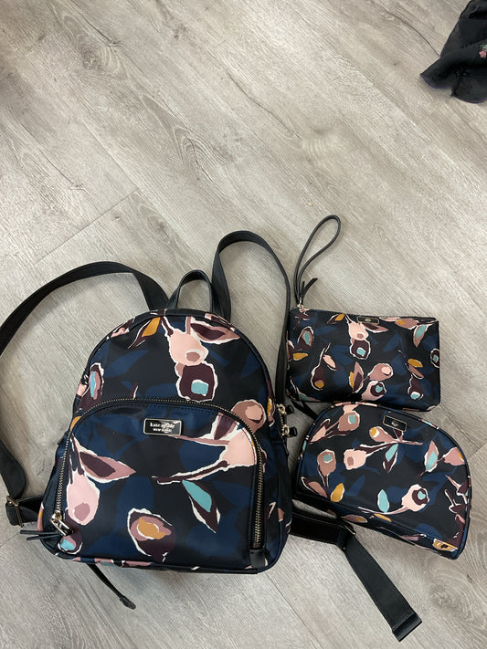 Kate Spade Backpack Dawn medium Vebrant paper rose floral nylon set