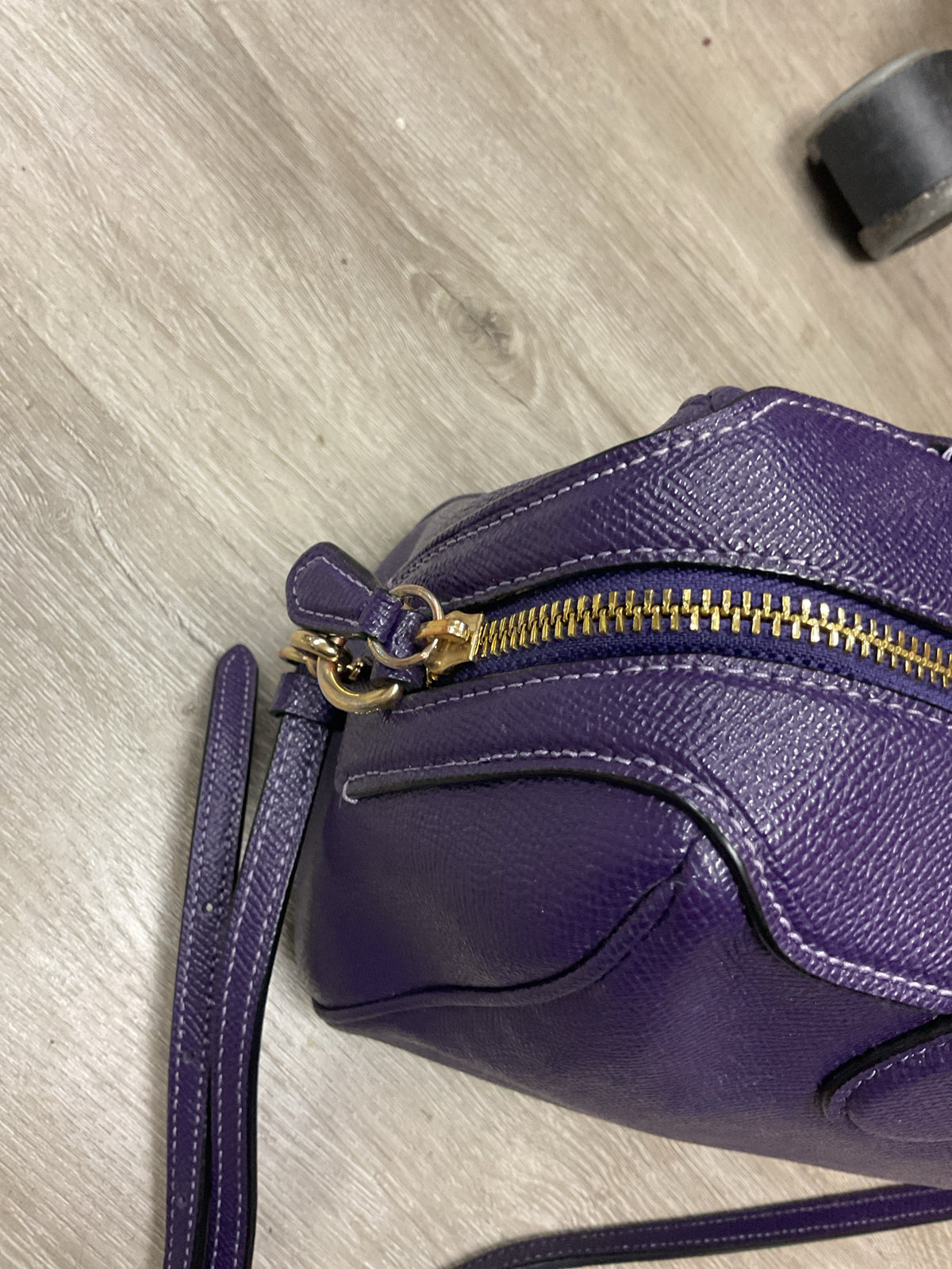 coach Purse purple Mini Bennett Satchel Crossgrain Leather Handbag Bag