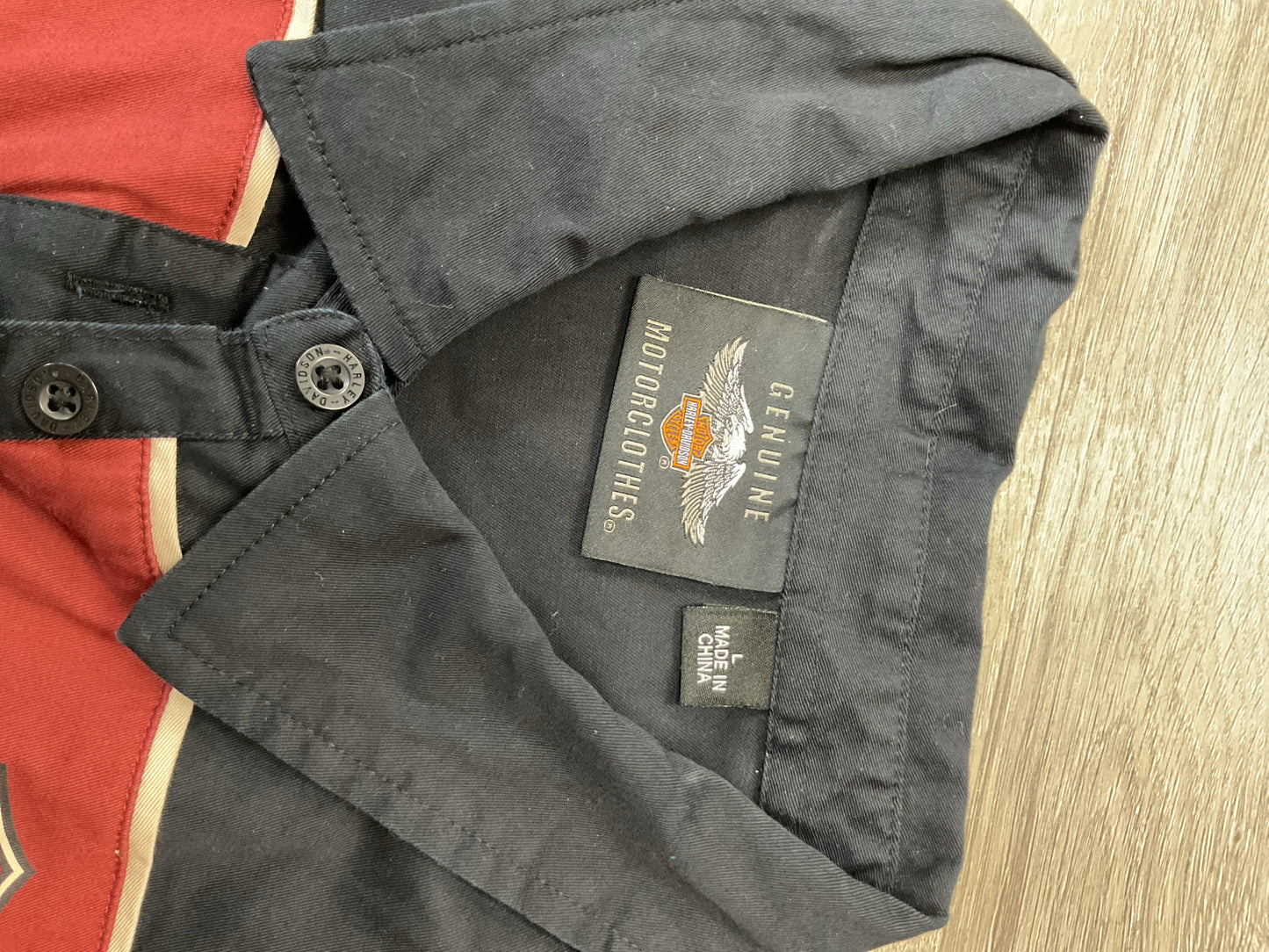 Harley Davidson Size L Black Shirt short sleeve blouse in excellent shape
