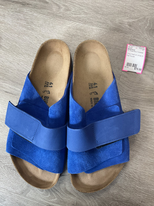 Birkenstock 10 Royal Blue Sandals Kyoto Nubuck suede ladies NWOB