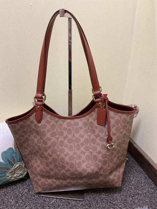 coach New Day Tote in signiture Canvas purse in rust