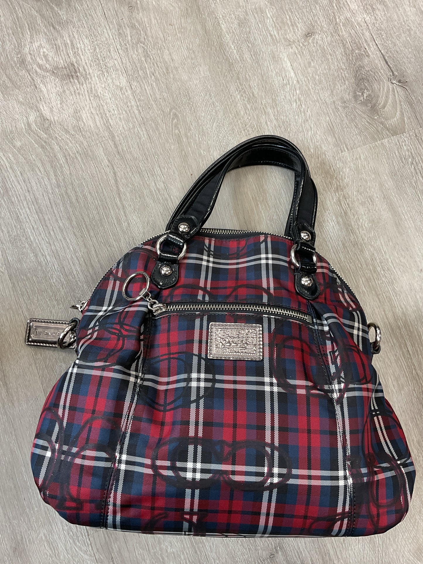 coach Purse  Poppy Plaid Signature Sateen Tartan Glam Tote Purse Y2K Bag Vintage